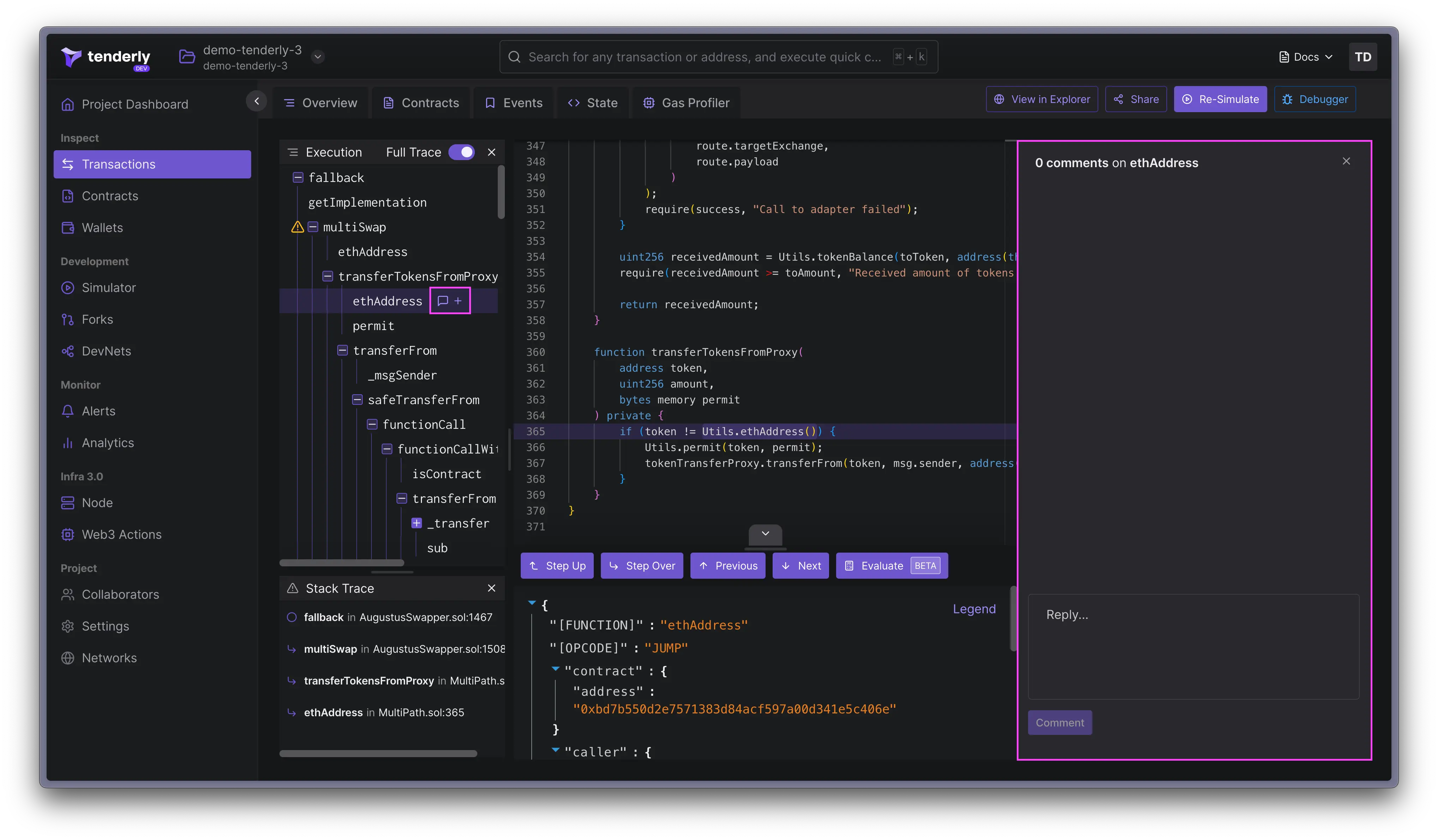 Debugger panels
